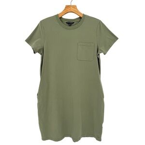 Banana Republic Crew Neck Short Sleeve Pocket T-Shirt Dress in Sage Green Size M